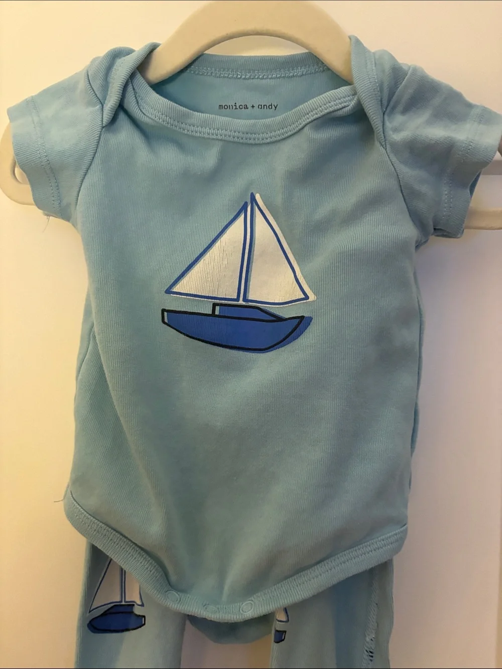 Monica + Andy Baby Boy Sailboat One-Piece Matching Set 3-6 Months